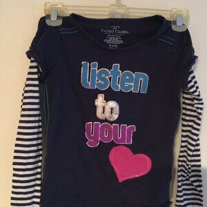 Faded Glory girl's M longsleeve tee